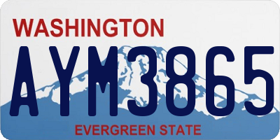 WA license plate AYM3865