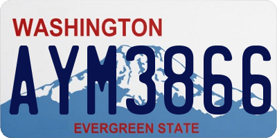 WA license plate AYM3866
