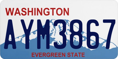 WA license plate AYM3867