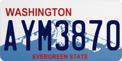 WA license plate AYM3870