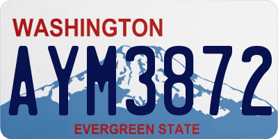 WA license plate AYM3872
