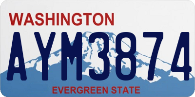 WA license plate AYM3874