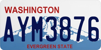 WA license plate AYM3876