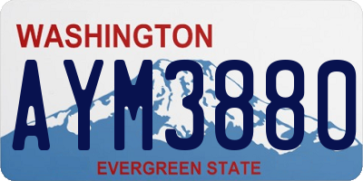 WA license plate AYM3880
