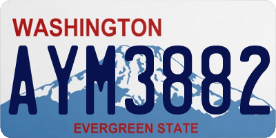 WA license plate AYM3882