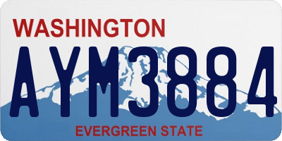 WA license plate AYM3884