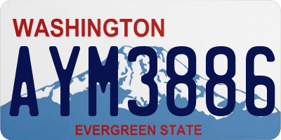 WA license plate AYM3886
