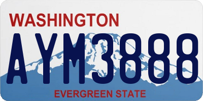 WA license plate AYM3888
