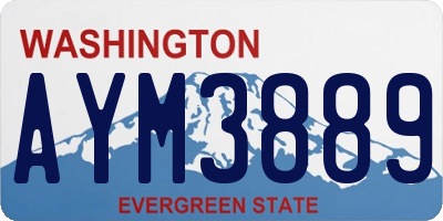 WA license plate AYM3889
