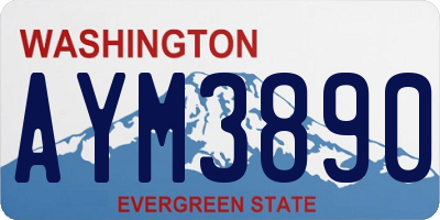 WA license plate AYM3890