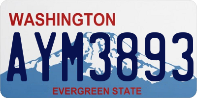 WA license plate AYM3893