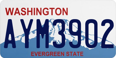 WA license plate AYM3902