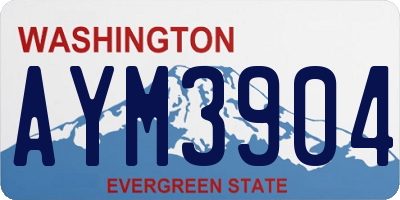 WA license plate AYM3904