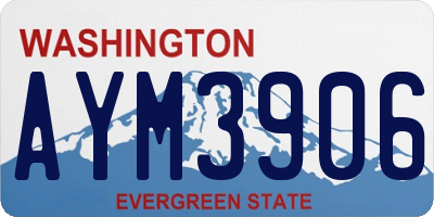 WA license plate AYM3906