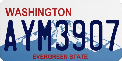 WA license plate AYM3907