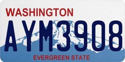 WA license plate AYM3908