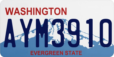 WA license plate AYM3910