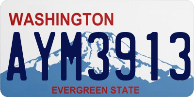 WA license plate AYM3913