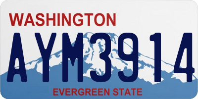WA license plate AYM3914