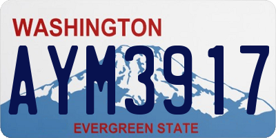 WA license plate AYM3917