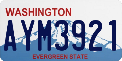 WA license plate AYM3921