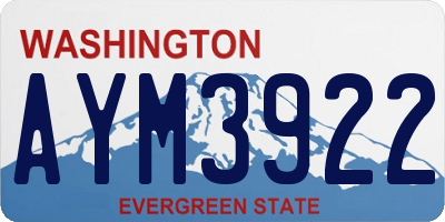 WA license plate AYM3922