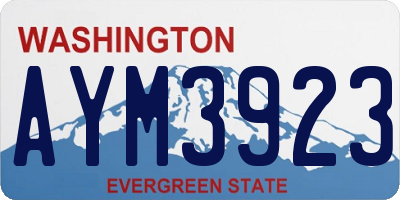 WA license plate AYM3923