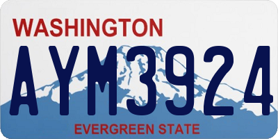 WA license plate AYM3924