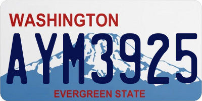 WA license plate AYM3925