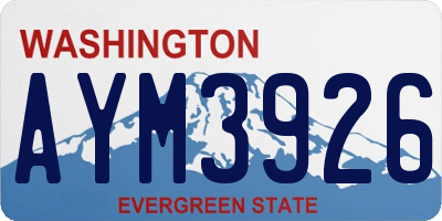WA license plate AYM3926