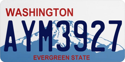 WA license plate AYM3927