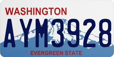 WA license plate AYM3928