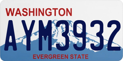 WA license plate AYM3932