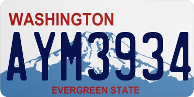 WA license plate AYM3934