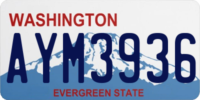WA license plate AYM3936