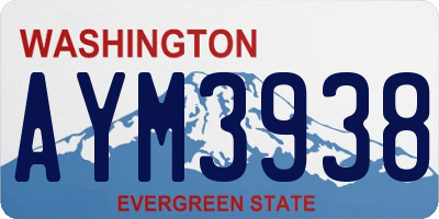 WA license plate AYM3938