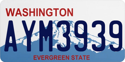 WA license plate AYM3939