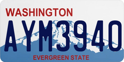 WA license plate AYM3940
