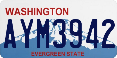 WA license plate AYM3942
