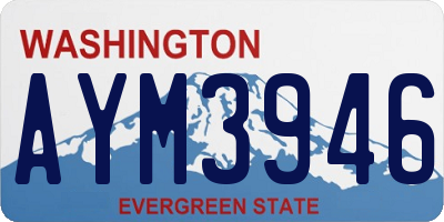 WA license plate AYM3946