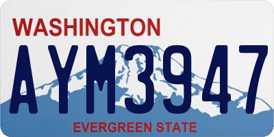 WA license plate AYM3947