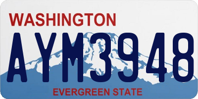 WA license plate AYM3948