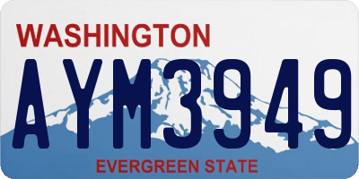 WA license plate AYM3949