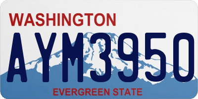 WA license plate AYM3950