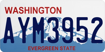 WA license plate AYM3952