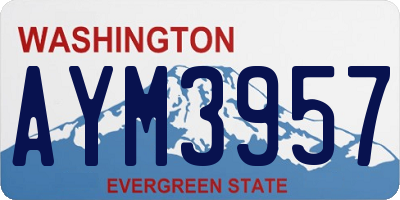 WA license plate AYM3957