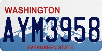 WA license plate AYM3958