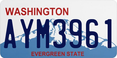 WA license plate AYM3961