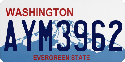 WA license plate AYM3962