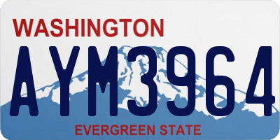WA license plate AYM3964